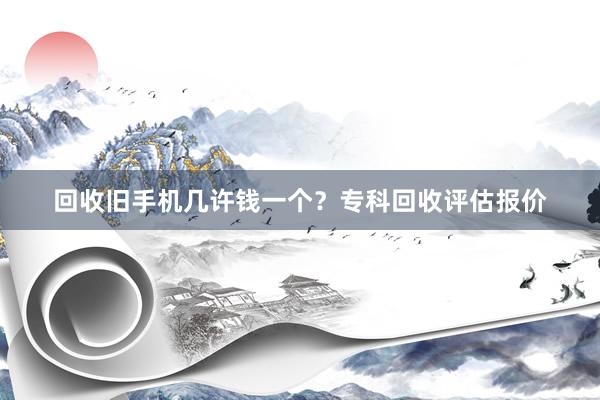 回收旧手机几许钱一个？专科回收评估报价