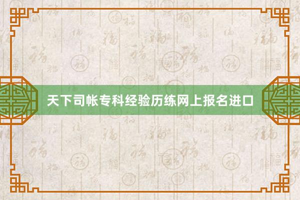 天下司帐专科经验历练网上报名进口